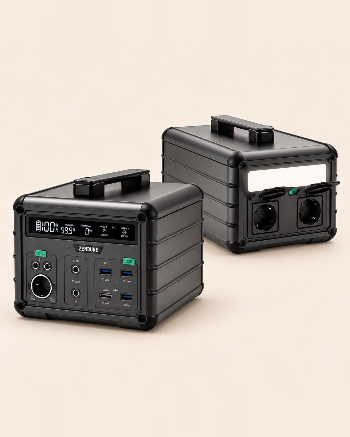 Batterie portable Zendure avec prises USB, USB-C et allume-cigare